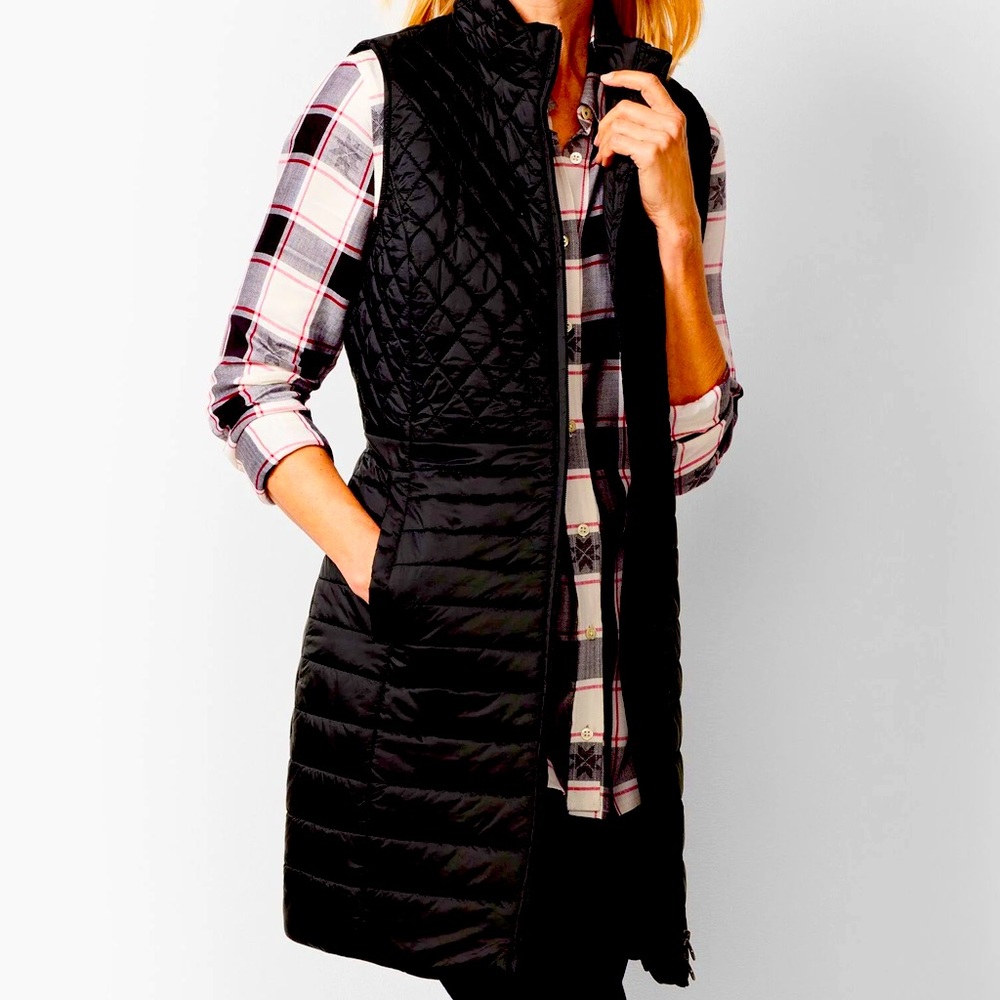 Talbots Navy  Primaloft Long Quilted Vest